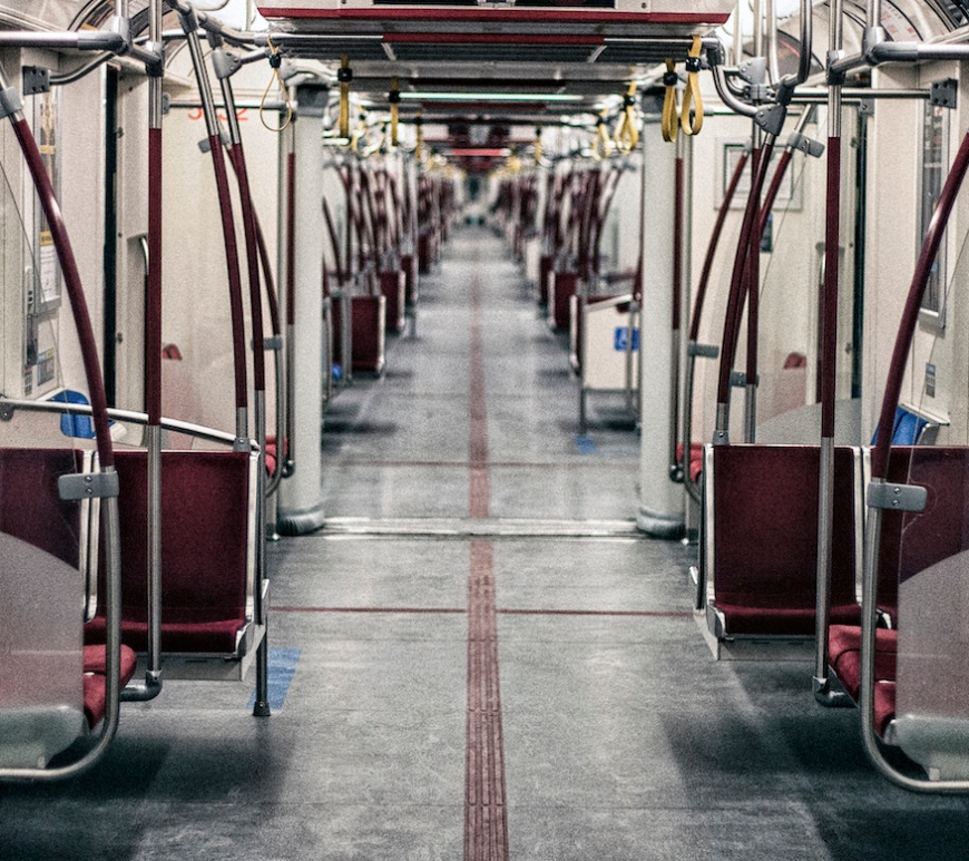 photo of empty Toronto subway car
